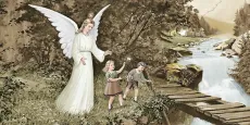 Ангел хранитель икона печатная (холст на дереве)