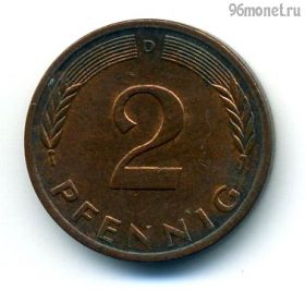 ФРГ 2 пфеннига 1976 D