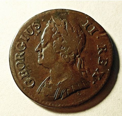 1 фартинг 1744 Великобритания AUNC Георг II Редкий год