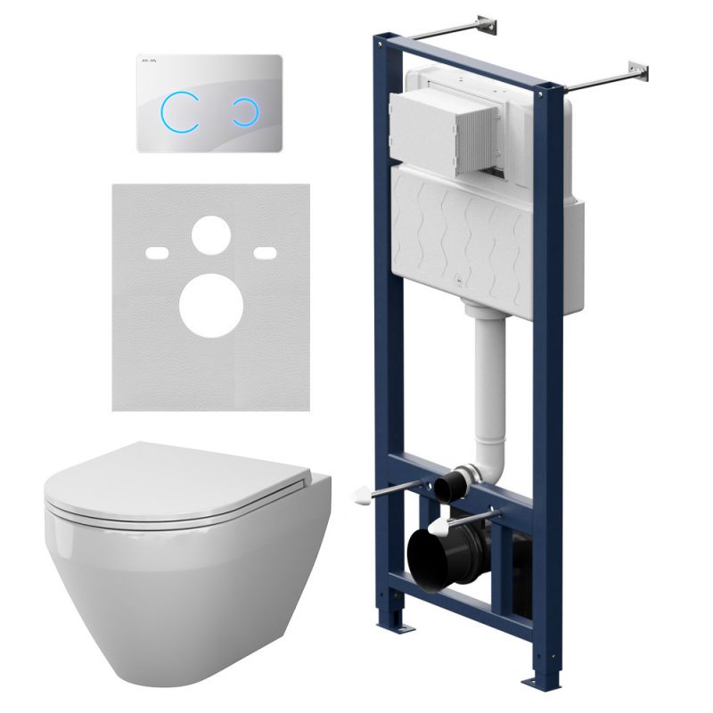 Инсталляция с подвесным унитазом Aquaspin и клавишей Touchless AM.PM Spirit V2.0 IS450B01.701900