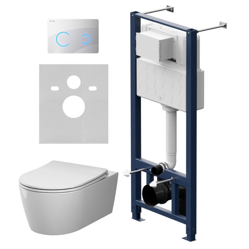 Инсталляция с подвесным унитазом Aquaspin и клавишей Touchless AM.PM Func IS450B01.8F1901