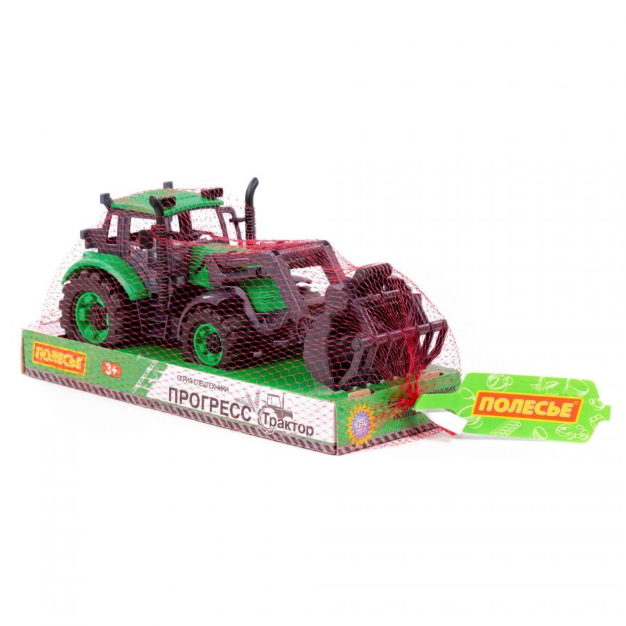 Погрузчик "Прогресс" сельскохозяйственный инерционный (зелёный) (в лотке)