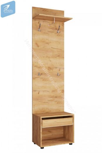 Тумба с вешалкой "Сафари" ТМ-003 (Дуб крафт золотой/Графит софт)