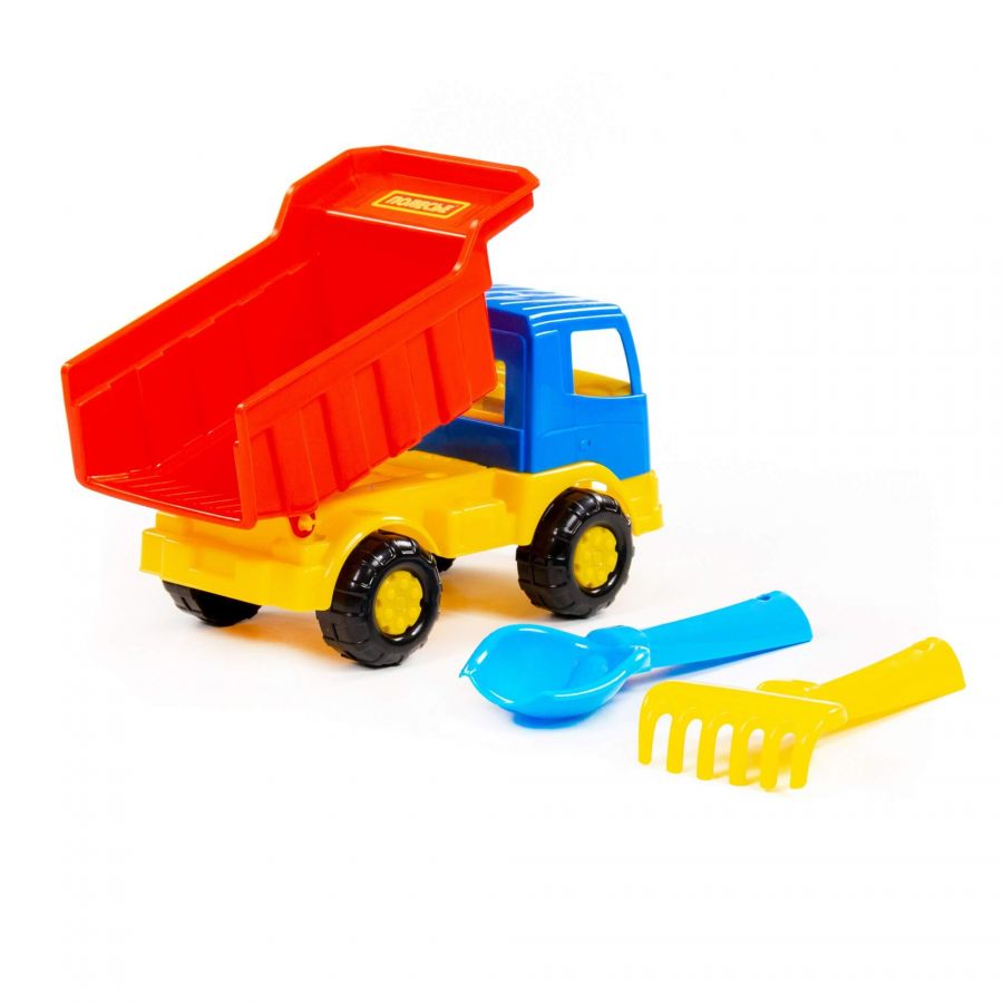 Набор №188: "Салют", автомобиль-самосвал + совок №2, грабельки №2