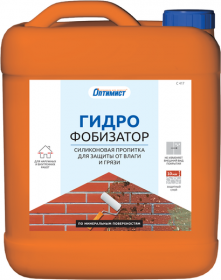 Гидрофобизатор Фасадный Оптимист С417 10л Силиконовый, Бесцветный для Защиты от Влаги и Грязи.