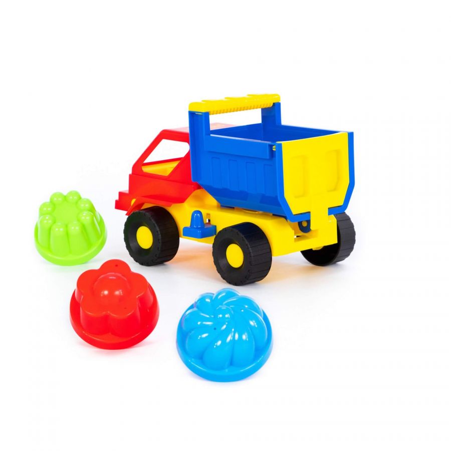 Набор №13: "Кузя", автомобиль-самосвал + 3 формочки