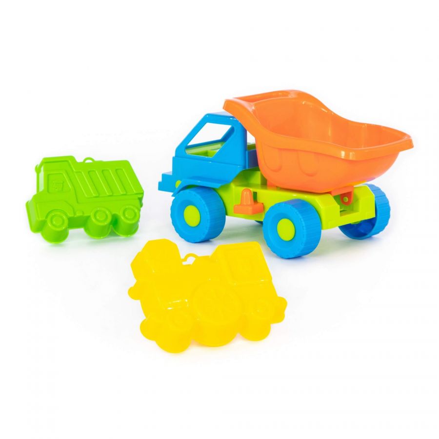 Набор №42: "Кузя-2", автомобиль-самосвал + формочки (самосвал + паровоз)