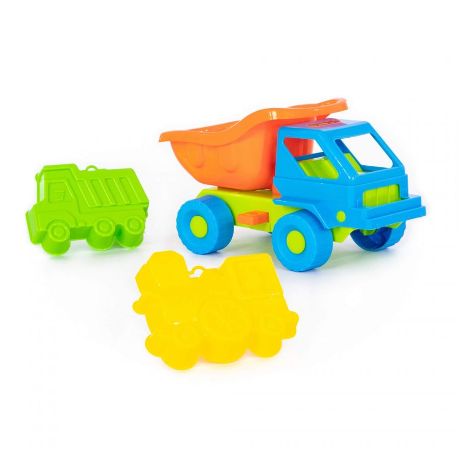 Набор №42: "Кузя-2", автомобиль-самосвал + формочки (самосвал + паровоз)