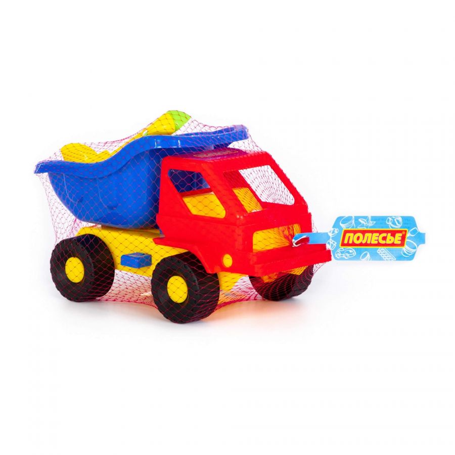 Набор №48: "Кузя-2", автомобиль-самосвал + совок №2, грабельки №2, 2 формочки