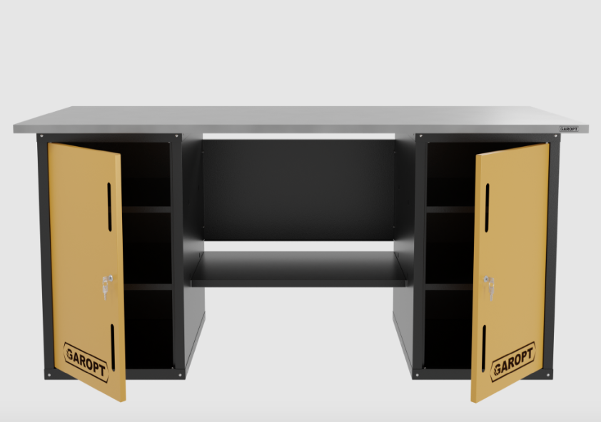 Верстак двухтумбовыи, желтый 1800*700 Garopt, GT1800DD.yell