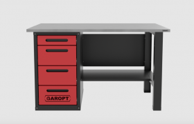Верстак однотумбовыи 4 ящика красный 1400*700 Garopt, GT1400STY4.red