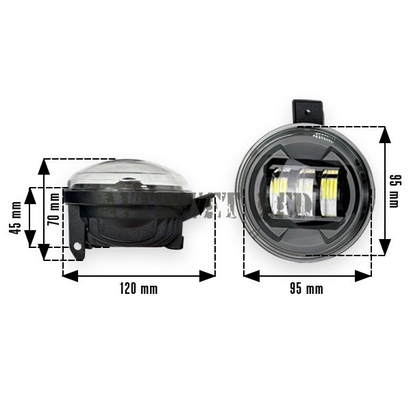 Фары противотуманные ASF18-50W FLOOD с границей света