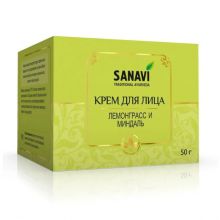 КРЕМ  ДЛЯ ЛИЦА ЛЕМОНГРАСС И МИНДАЛЬ, 50г, SANAVI