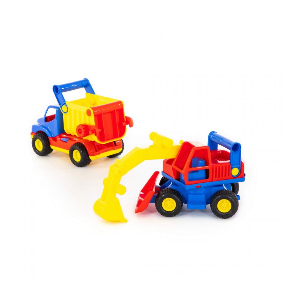 "КонсТрак", автомобиль-самосвал + "КонсТрак", экскаватор колёсный (в коробке)