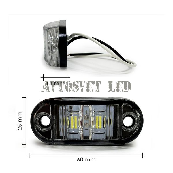Светодиодные габариты на прицеп AS-U-2SMD-White белого цвета