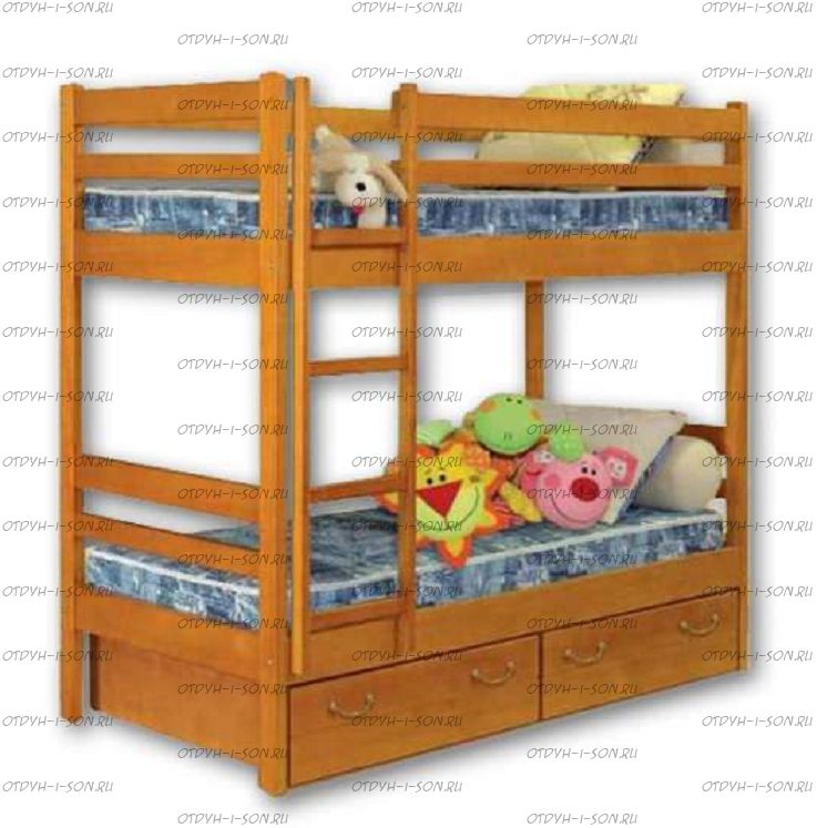 Кровать двухъярусная Кадет Детская №1 с выкатными ящиками