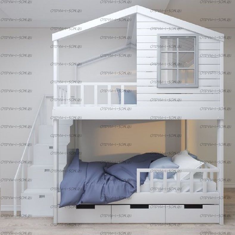 Кровать двухъярусная Домик Roof №401