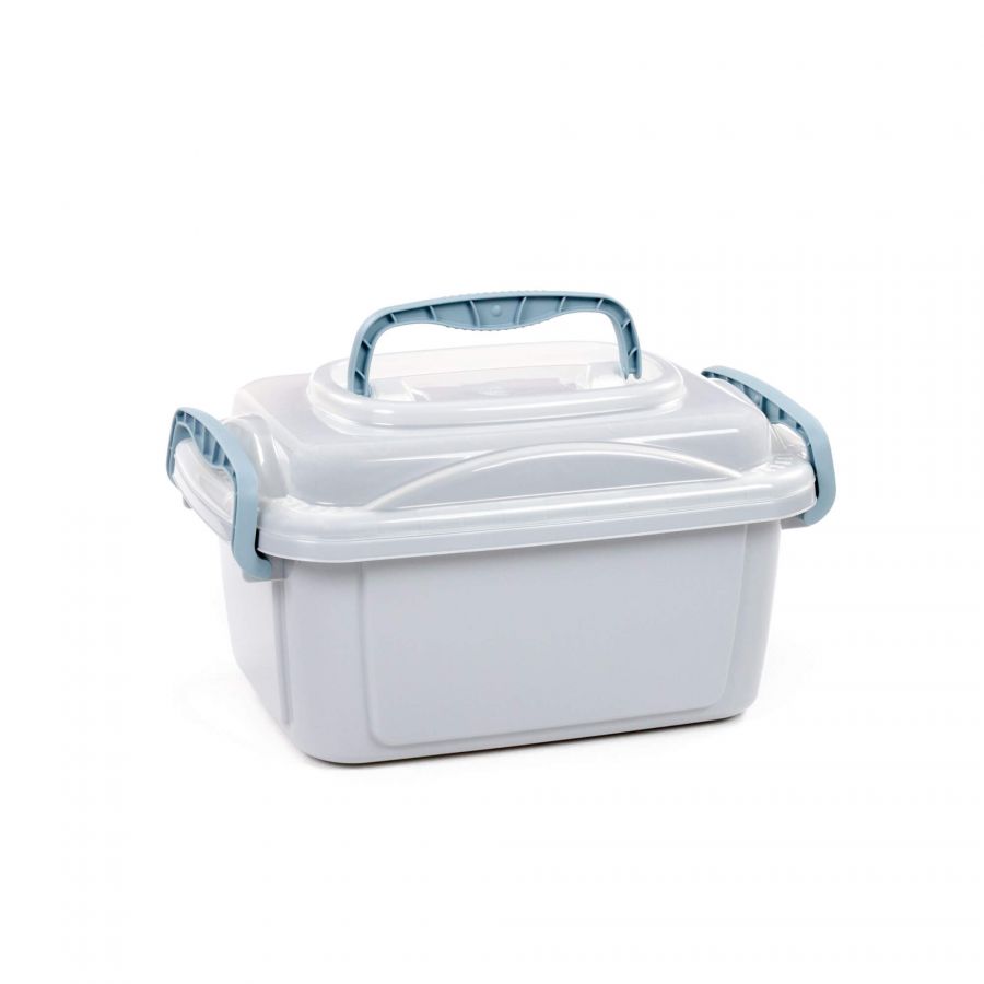 Контейнер №55 с крышкой, 370х255х207 мм, 8,6 литра (корпус дымчатый, крышка прозрачная)