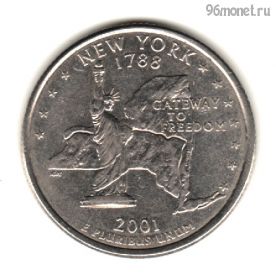 США 25 центов 2001 D Нью-Йорк