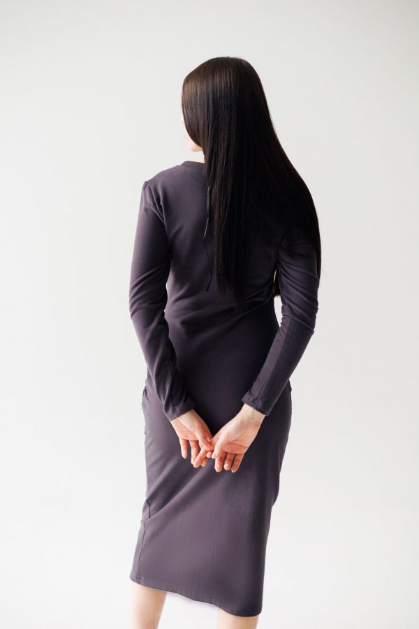 Платье Forza с разрезом на молнии графит