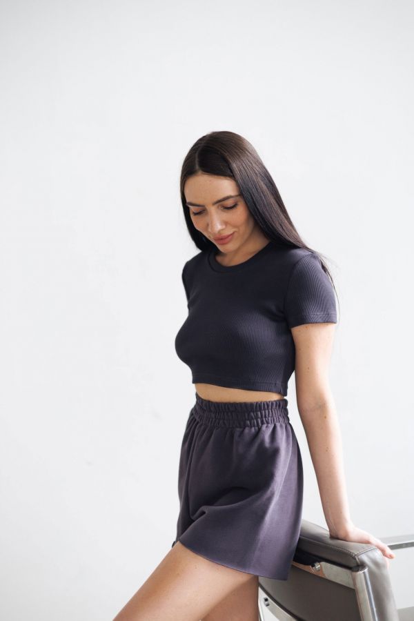 Шорты бесшовные графит