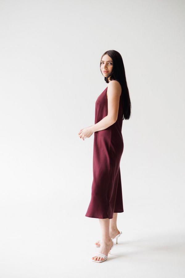 Платье комбинация Finezza из эвкалипта винное