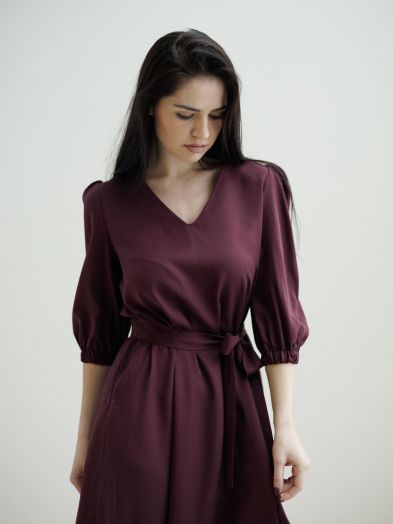 Платье Sera из эвкалипта винное