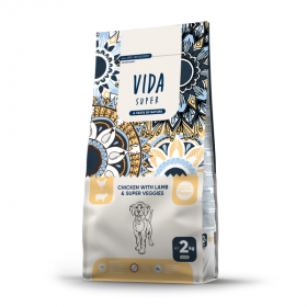 Сухой корм для щенков средних и крупных пород Vida Super с курицей ягненком и овощами
