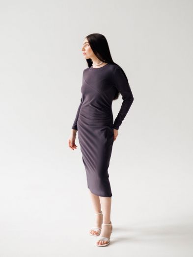 Платье Forza с разрезом на молнии графит