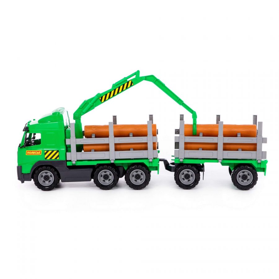 Автомобиль-лесовоз с прицепом (в лотке)