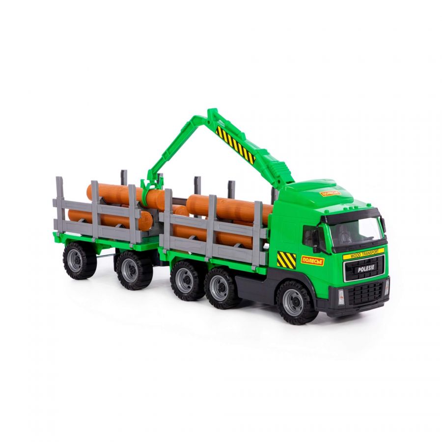 Автомобиль-лесовоз с прицепом (в лотке)