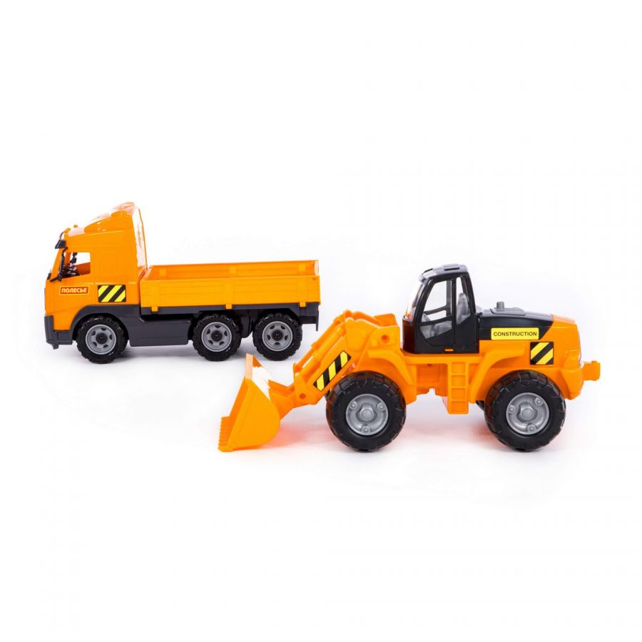 Автомобиль бортовой + трактор-погрузчик (в коробке)