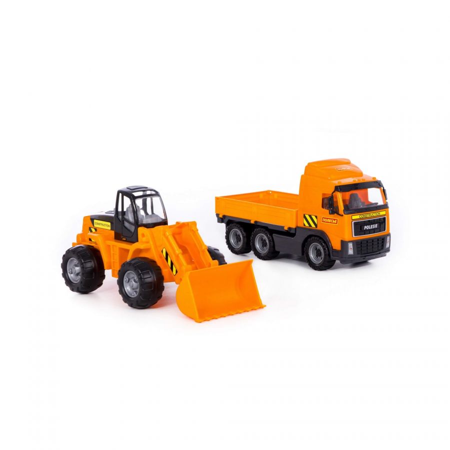 Автомобиль бортовой + трактор-погрузчик (в коробке)