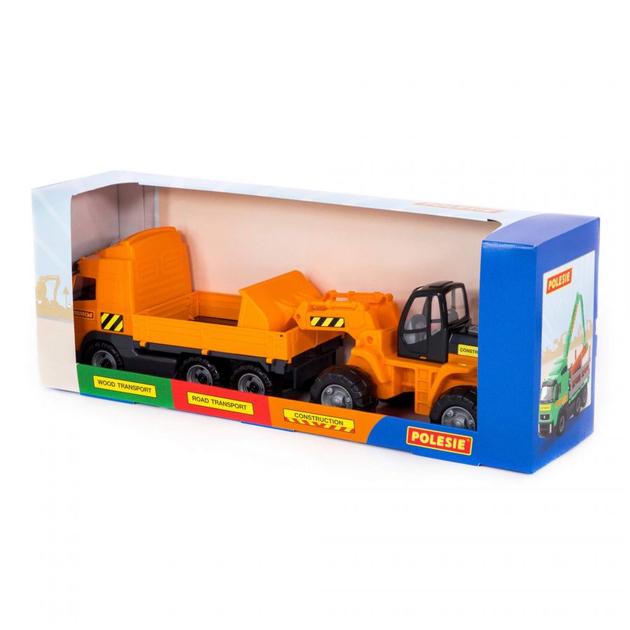 Автомобиль бортовой + трактор-погрузчик (в коробке)