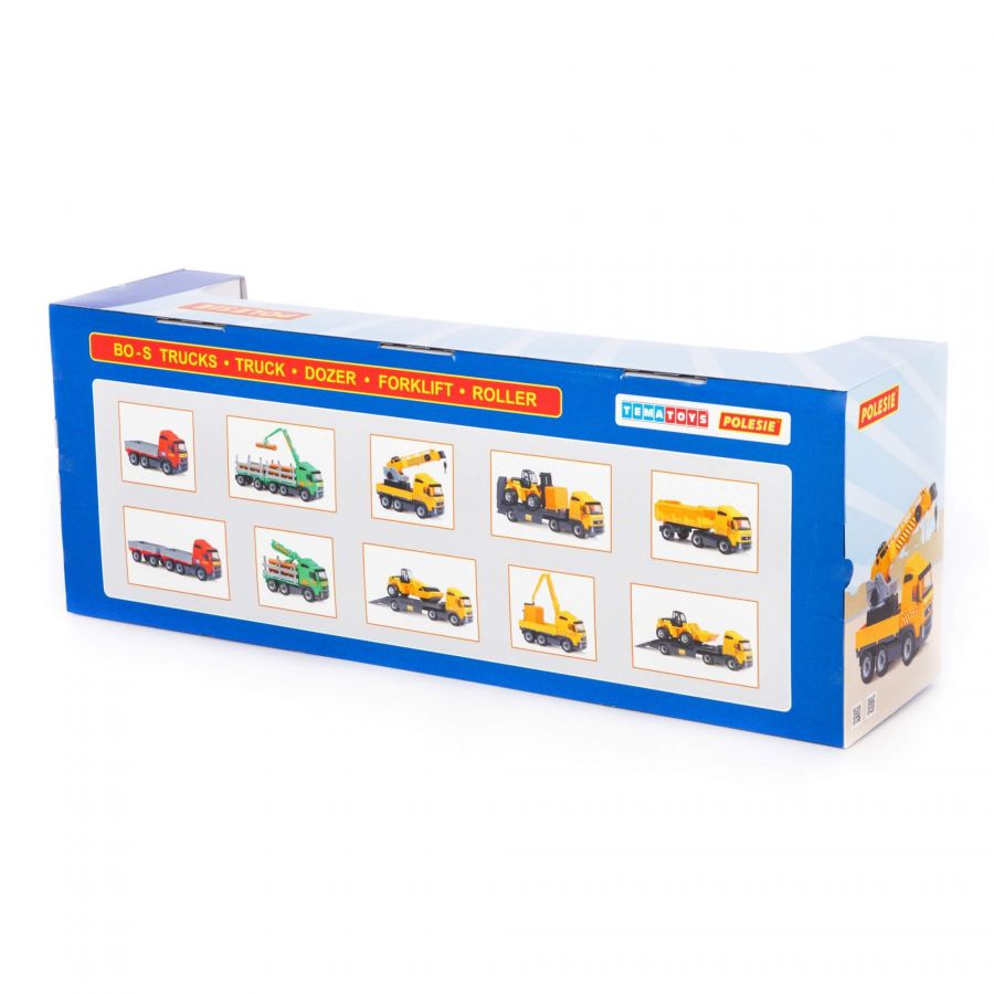 Автомобиль бортовой + автокар + конструктор "Супер-Микс" - 30 элементов на поддоне (в коробке)