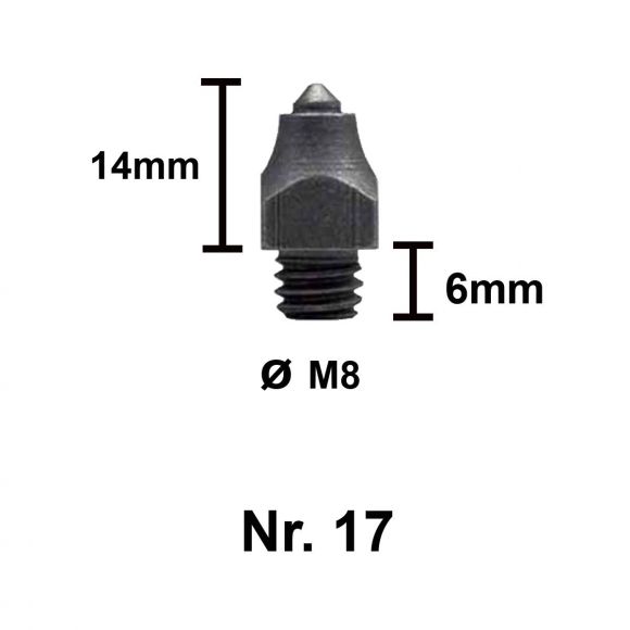 Шипы Tuna для подков. С победитовой вставкой, M8х6 14 мм