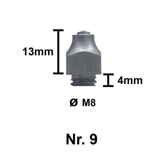 Шипы Tuna для подков. С победитовой вставкой, M8х4 13 мм.