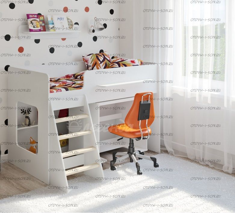 Кровать-чердак со столом Легенда-22.2, большой выбор цветов