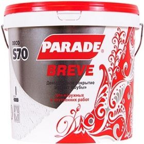 Декоративная Штукатурка Шуба 4кг Parade Deco Breve S70 Матовая для Внутренних и Наружных Работ / Парад Деко Брив С70.