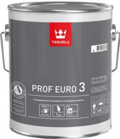 Краска для Стен и Потолков Tikkurila Prof Euro 3 9л Cуперукрывистая, Моющаяся, Интерьерная / / Тиккурила Проф Евро 3.