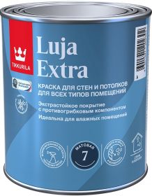 Краска для Стен и Потолков Tikkurila Luja Extra 7 2.7л Матовая, Моющаяся с Противогрибковым Компонентом / Тиккурила Луя Экстра 7.
