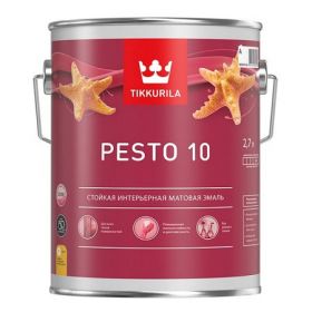 Алкидная стойкая эмаль для внутренних работ Tikkurila Euro Pesto 10 2.7л Белая / Тиккурила Песто 10, матовая*