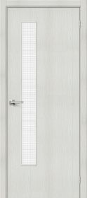 Межкомнатная Дверь с Экошпоном Bravo Браво-9 Bianco Veralinga / Wired Glass 12.7 700x2000, 800x2000, 900x2000мм (полотно) / Браво.