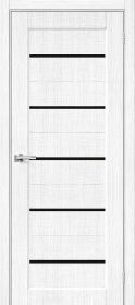 Межкомнатная Дверь с Экошпоном Bravo Мода-22 Black Line Snow Melinga 600x2000, 700x2000, 800x2000, 900x2000мм (полотно) / Браво.