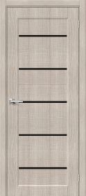 Межкомнатная Дверь с Экошпоном Bravo Мода-22 Black Line Cappuccino Melinga 600x2000, 700x2000, 800x2000, 900x2000мм (полотно) / Браво.