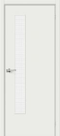 Межкомнатная Дверь Винил Bravo Браво-9 Super White / Wired Glass 12,5  700x2000, 800x2000, 900x2000мм  (полотно) / Браво.