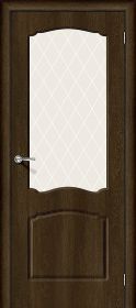 Межкомнатная Дверь Винил Bravo Альфа-2 Dark Barnwood / White Сrystal 600x2000, 700x2000, 800x2000, 900x2000мм (полотно) / Браво.