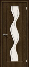 Межкомнатная Дверь Винил Bravo Вираж-2 Dark Barnwood / Art Glass 600x2000, 700x2000, 800x2000, 900x2000мм (полотно) / Браво.
