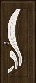 Межкомнатная Дверь Винил Bravo Лотос-2 Dark Barnwood / Art Glass 600x2000, 700x2000, 800x2000, 900x2000мм/(полотно)  / Браво.