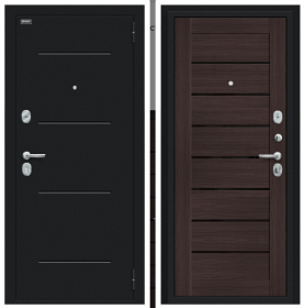 Входная Дверь Bravo Техно Букле Черное/Wenge Veralinga 860x2050, 960x2050мм / Браво.